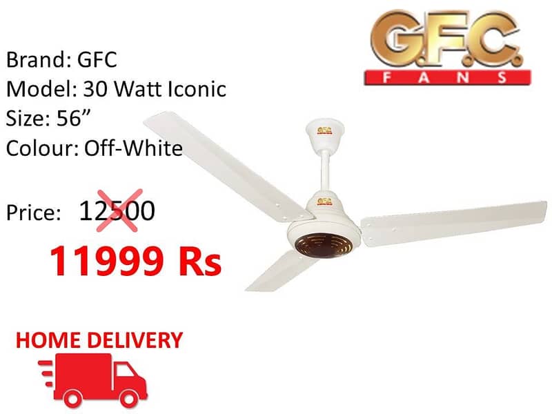 WHOLESALE RATE 30 WATT INVERTER FANS ROYAL /  TAMOOR / GFC CEILING FAN 15