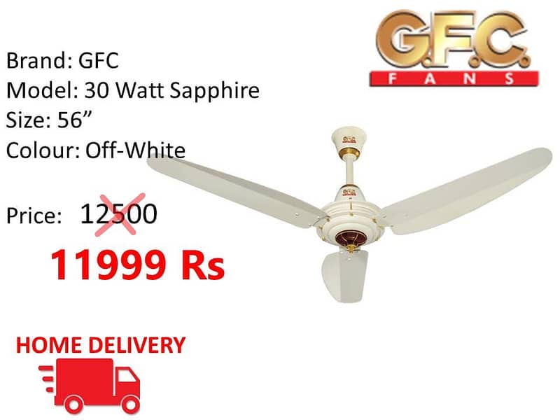 WHOLESALE RATE 30 WATT INVERTER FANS ROYAL /  TAMOOR / GFC CEILING FAN 17