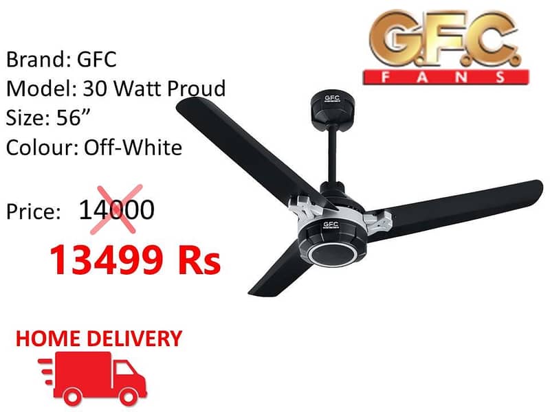 WHOLESALE RATE 30 WATT INVERTER FANS ROYAL /  TAMOOR / GFC CEILING FAN 18