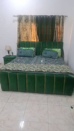 velvet bed with sides tables for sale without matress