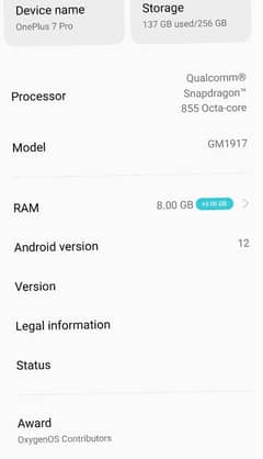 one plus7pro dual sim pta approved ram8+3ram256rom with charger