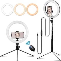 Desk Makeup LED Ring Light 10" with Tripod Stand