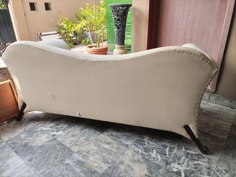 White leather 2 seater sofa 3