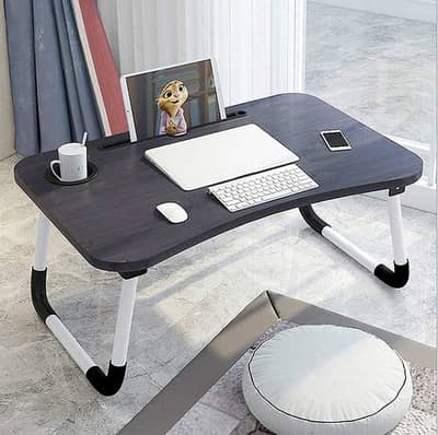 Foldable Adjustable Laptop Table With cup, pen & tablet holder