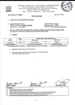 laboratory testing report attached berri 100% pure honey avalble