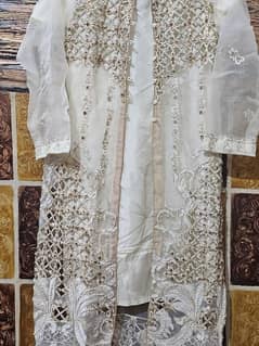 off cutwork white formal gown