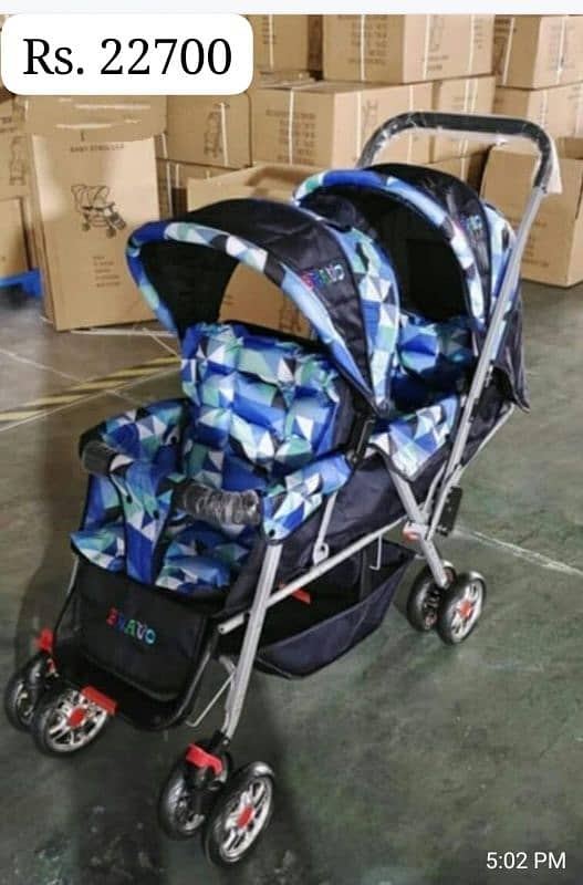 Twin's Stroller Baby Prams | 0337 0337 555 | Baby Walkers 3 in 1 LED 3