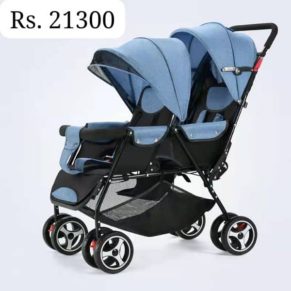 Twin's Stroller Baby Prams | 0337 0337 555 | Baby Walkers 3 in 1 LED 0