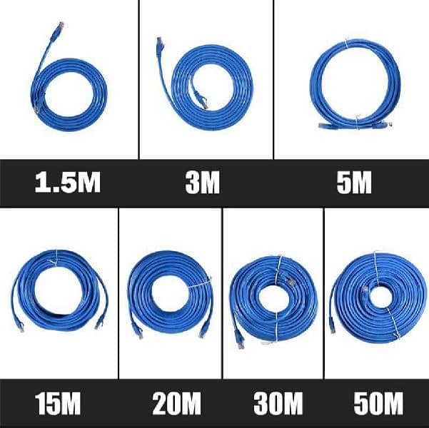 Cat 6 Cable High Fast Ethernet Cable Internet Wire Blue 1M, 3M, 5M 1