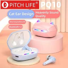 RGB Cat Ear Headset with Microphone, Wireless Stereo, Noise Reduction