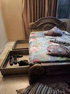 Bed with 4 door cupboard