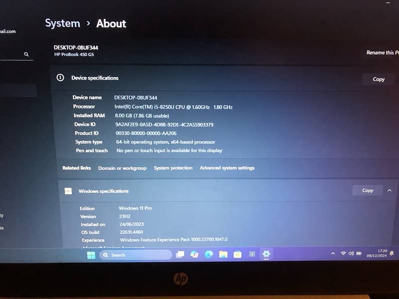 HP pro book 450 g5 core i5 8th generation 1