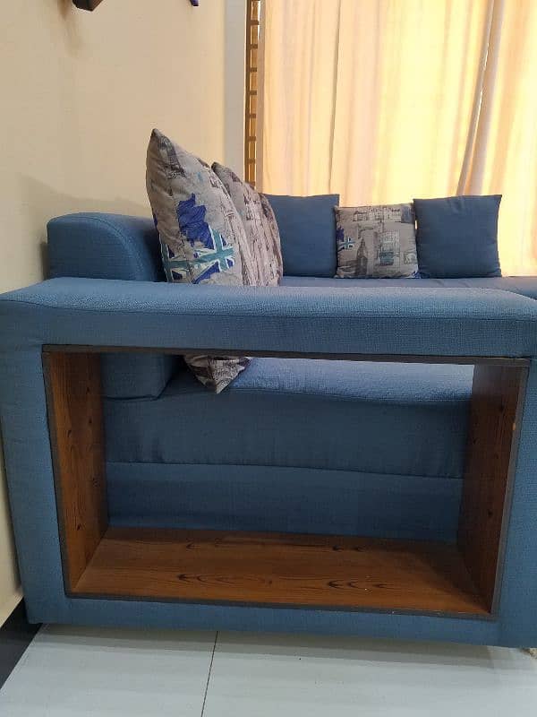 L shaped Blue sofa 2