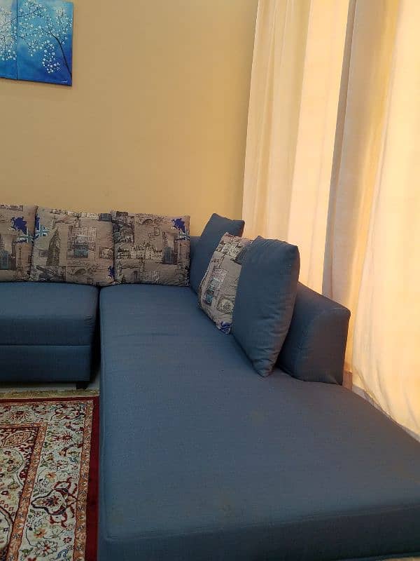 L shaped Blue sofa 5