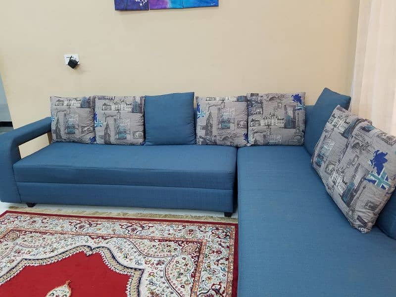 L shaped Blue sofa 6