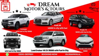 Car Rental | Audi A6 | Prado | V8 ZX | Fortuner Civic Revo Rent a Car