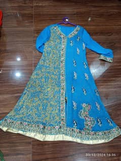 Formal open gown with choori pajama