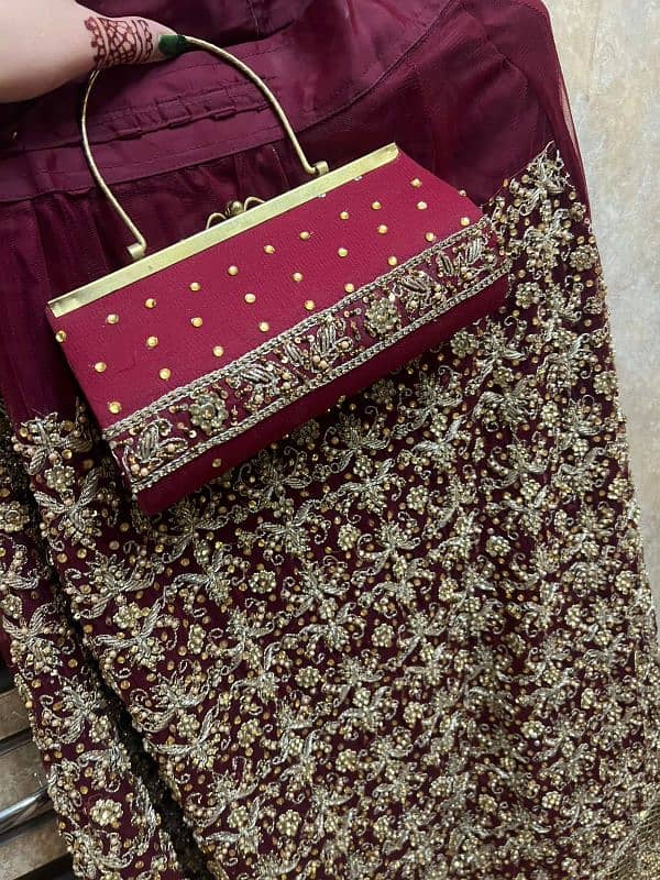 Bridal dress maroon colour 6