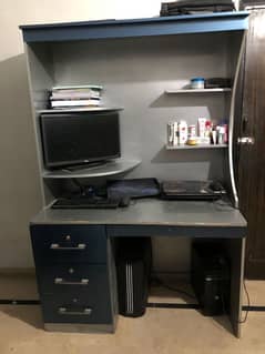 computer table + study table with shelves