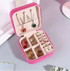 Stylish Pink Jewelry Organizer\jewlery Box with Multiple Compartments