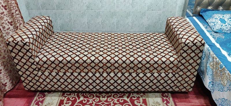 unique style dewan sofa used with cover very clean 6