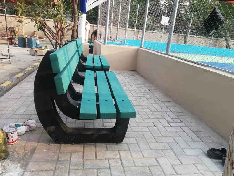 Cemented Garden Benches, Concrete Garden Bench 8