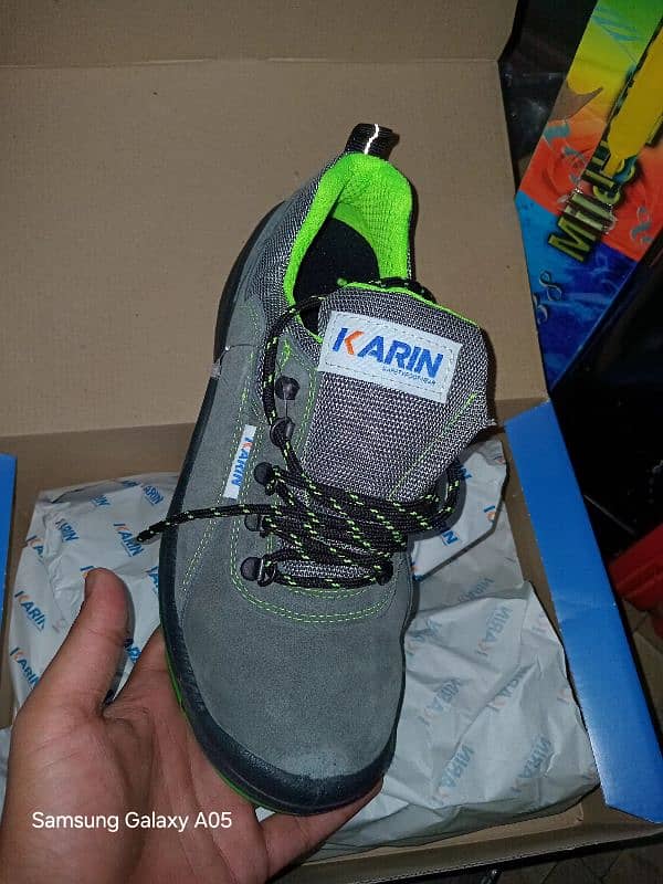 KARIN SAFETY FOOTWEAR GREEN GREY SHOES 0