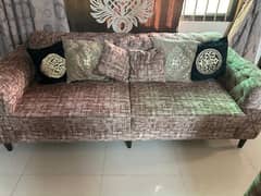 BEIGE BROWN SOFA SET 5 SEATER