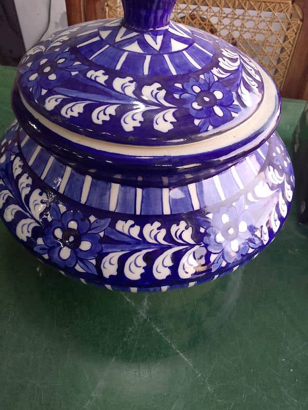 Blue pottery special handmade Multani pot. 1