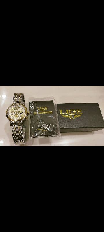 Original LIGE Quartz Chronograph Mechanical Watch 9