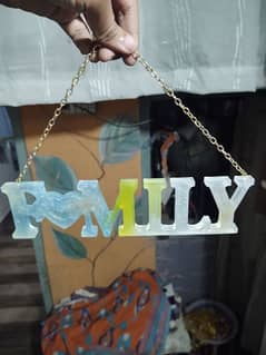 Wall Hanging, Love, Family, Home style resin art work