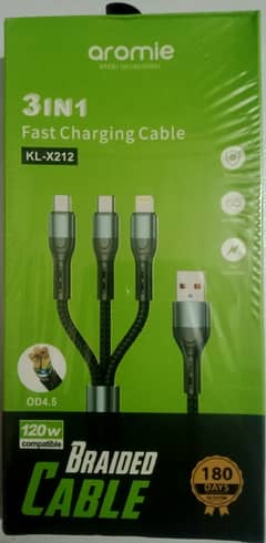 " 3-in-1 Fast Charging Cable 120W – Universal, Durable, & Super Fast "