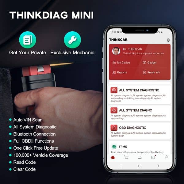 THINKDIAD Professional Car Diagnostic Scanner All Cars Life Time free 4