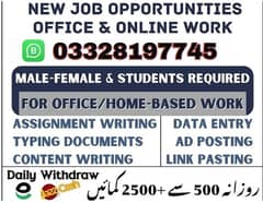 Online Job / Typing job / Assignment Job / Data Entry Job /Online Wor