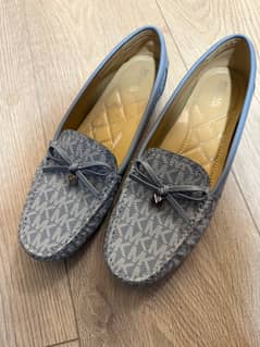 light blue MK moccasins