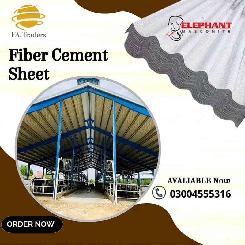 Fiber Cement Corrugated Sheet-Roofing/Warehouse/DairyFarm/Sheds/Garage 0