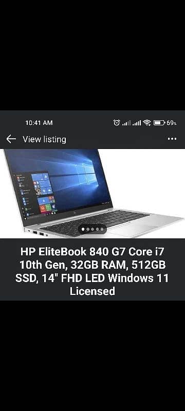 HP EliteBook 840 G7 Core i7 10th Gen, 32GB RAM, 512GB SSD, 14″ FHD LED 6