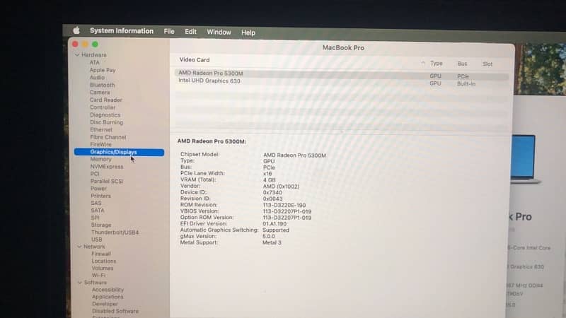 MacBook pro 2019  Intel processor i7 16inch 32GB RAM 512 SSD 3