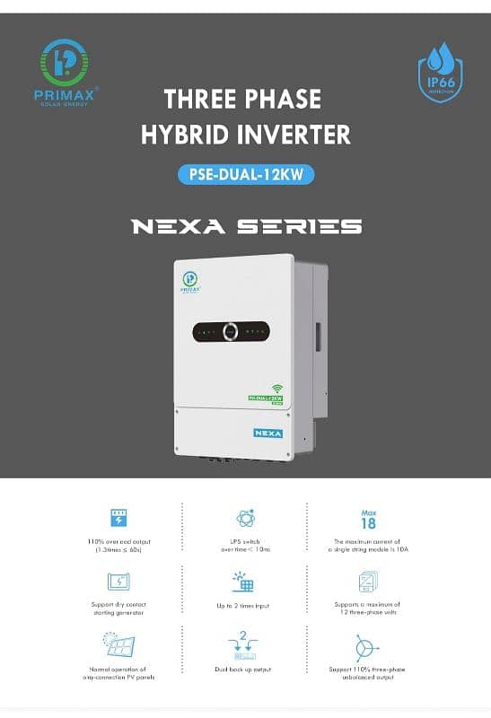 Primax NEXA IP66 12KW 3-Phase Hybrid Solar Hybrid 1