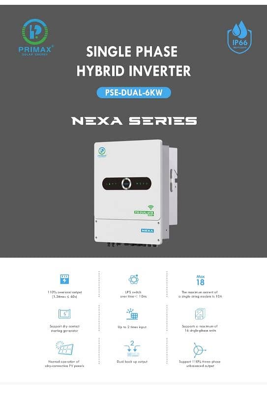 Primax NEXA IP66 Solar Hybrid Inverter 6KW 2