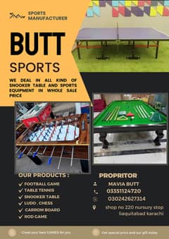 FOOTBALL GAME , FOSSBALL , ROD GAME , SNOOKER TABLE ,  LUDO , CARROM