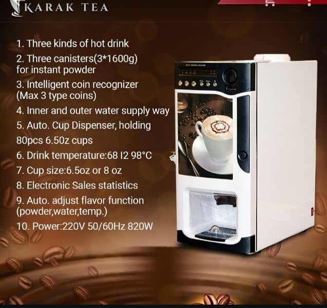 Tea and Coffee vending machine/New 6 months warranty / Coffee 3