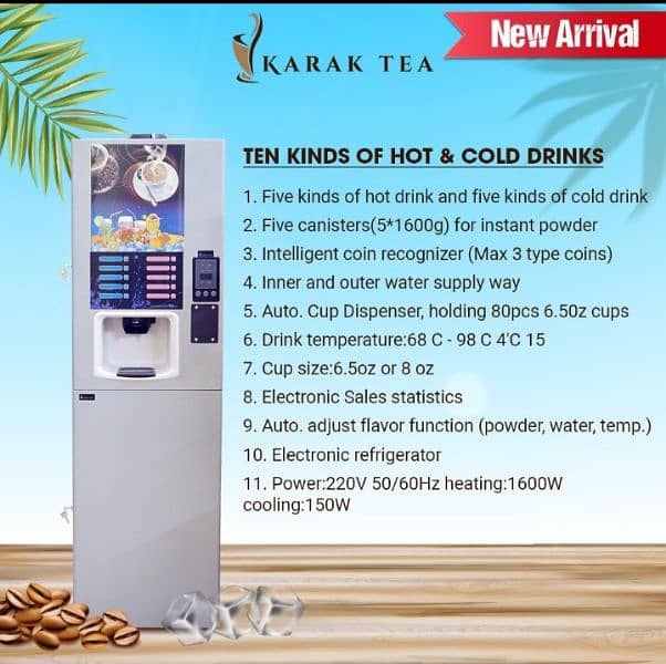 Tea and Coffee vending machine/New 6 months warranty / Coffee 10