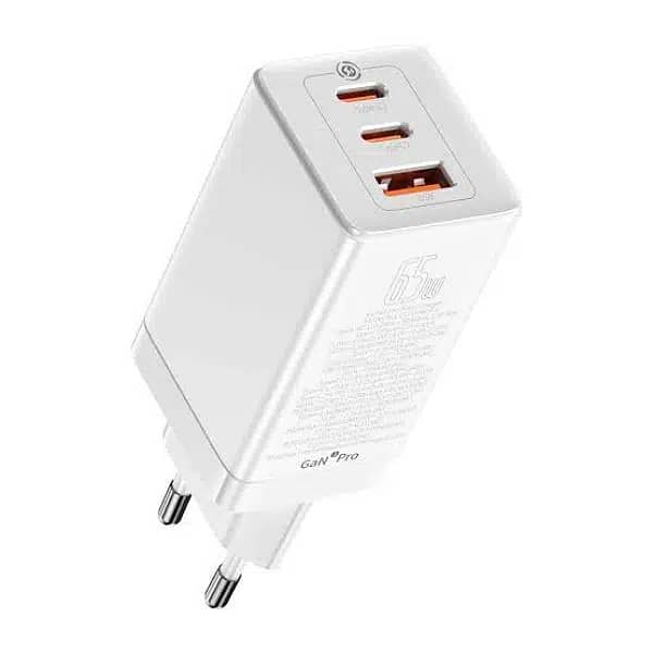 GaN3 Pro Fast Charger 2C+U 65W EU White/ Charger For Sale 2