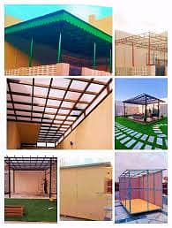 Fiber shade /Parking Shade/ Tensile shade /Car porch/ Fiber Shed 3