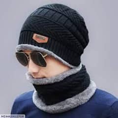 Warm wool cap & Neck warmer 2piece, Soft,comfortable and Medicated Cap