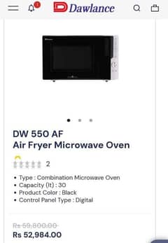 Dawlance microwave oven convention+air fryer