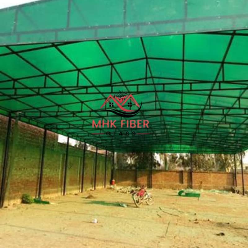 Parking shed / Fiber glass / fiber sheet / Transparent fiber sheet 3