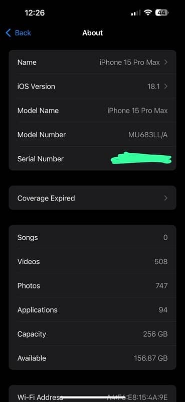 iPhone 15 Pro Max PTA Approved LLA Model 7