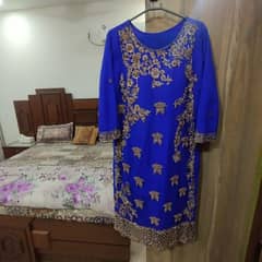 3 piece stitched dress with heavy adda work